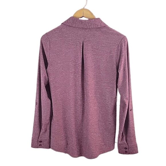 Eddie Bauer, Women's L/S Button Up Purple Collared Top-Size Small - Picture 3 of 6